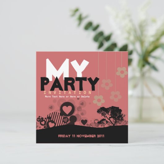 マイパーティーおもしろいすべての行事誕生日招待状 招待状 (スタンド正面)