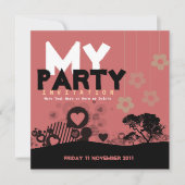 マイパーティーおもしろいすべての行事誕生日招待状 招待状 (正面)