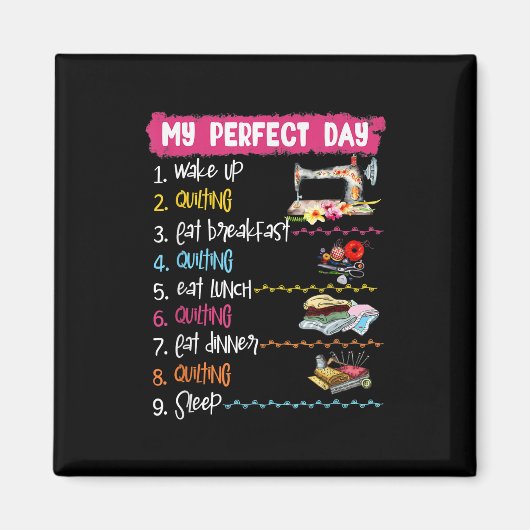 マイパーフェクトデイウェイクアップキルティングと裁縫 マグネット (正面)