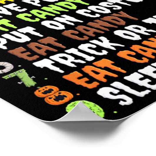 マイパーフェクトハロウィーンおもしろいスケルトンゾンビクールポンプ ポスター (角)