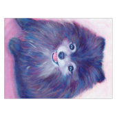 マイパープルポメラニア犬 テーブルクロス (正面(横))