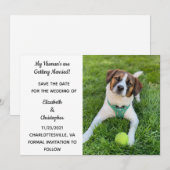 マイヒューマンが結婚するよ 犬の写真でSave The セーブザデート (正面/裏面)