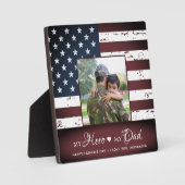 マイヒーローマイパパアーミー軍隊パーソナライズされた写真 フォトプラーク (正面)