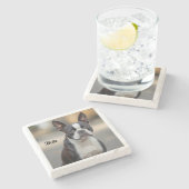 マイビューティフルボストンテリアマーブルストーンコースター ストーンコースター (横)