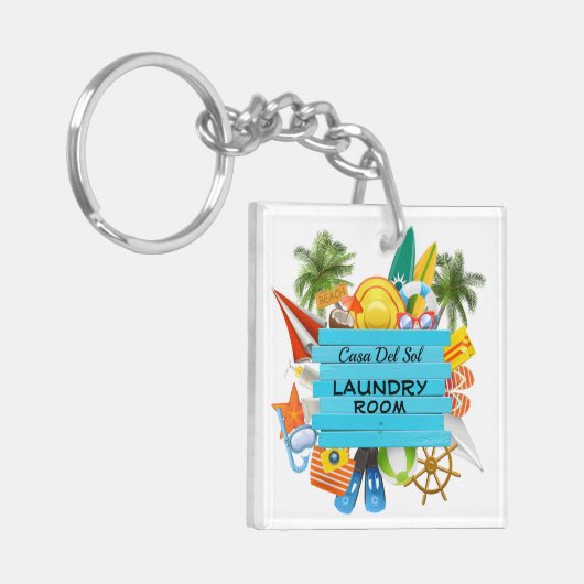 マイビーチハウスキーホルダー – 両側を参照 キーホルダー (正面左)
