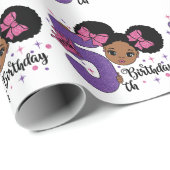 マイファイブ誕生日ブラックガールグリッタープリンセスデザイン ラッピングペーパー (ロールコーナー)