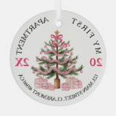 マイファーストのアパートはピンクのコケット ガラスオーナメント (裏面)