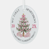 マイファーストのアパートはピンクのコケット ガラスオーナメント (正面左)