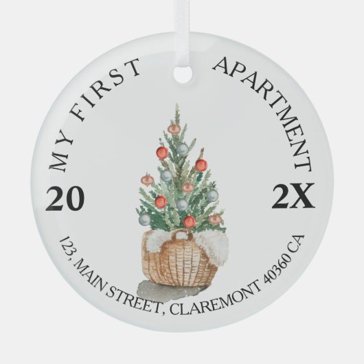 マイファーストのアパートカスタムキープサケ住所2021 ガラスオーナメント (正面)