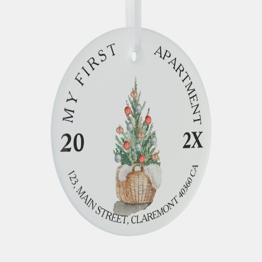 マイファーストのアパートカスタムキープサケ住所2021 ガラスオーナメント (正面右)