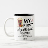 マイファーストアパートメント名前をカスタムする&アドレス ツートーンマグカップ (左)