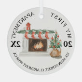 マイファーストアパートメント記念暖炉 ガラスオーナメント (裏面)