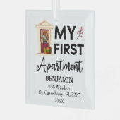 マイファーストアパートメント2023名前をカスタムする&アドレス ガラスオーナメント (正面左)