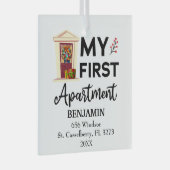 マイファーストアパートメント2023名前をカスタムする&アドレス ガラスオーナメント (正面右)