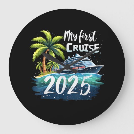 マイファーストクルーズ2025 ラージ壁時計 (正面)