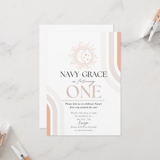 マイファーストトリップのまわりにザサン招待状 招待状 (正面/裏面インサイチュ)