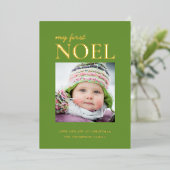 マイファーストノエルベビーフォトホリデー 箔シーズンカード (立ち正面)