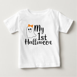 マイファーストハロウィーンかわいいベビーガール幽霊ベビー ベビーTシャツ