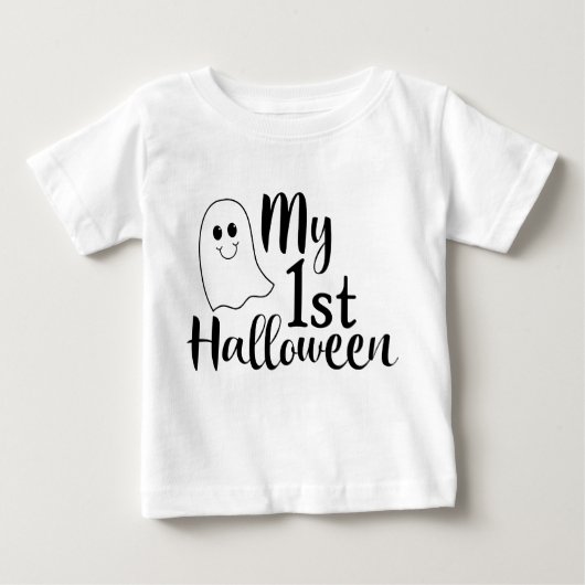 マイファーストハロウィーンキュートベビー幽霊 ベビーTシャツ (正面)