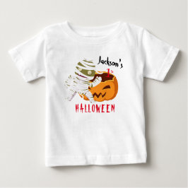 マイファーストハロウィーンパンプキン幽霊 パーソナライズされた ベビーTシャツ