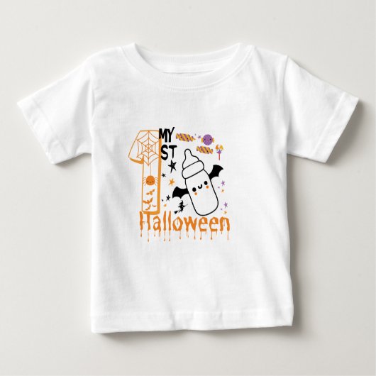 マイファーストハロウィーンベビーカスタム ベビーTシャツ (正面)
