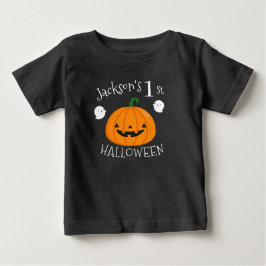 マイファーストハロウィーン幽霊カボチャパーソナライズされた ベビーTシャツ