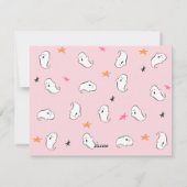 マイファーストピンクブーハロウィーンベビーパステルホリデー シーズンカード (裏面)