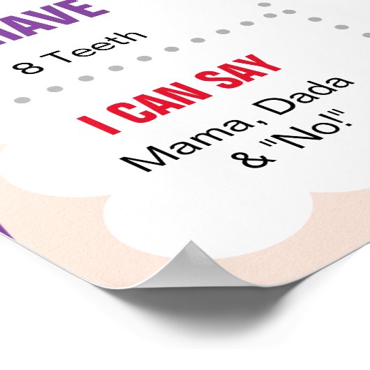 マイファーストフィエスタ誕生日ガール1歳サイン ポスター (角)