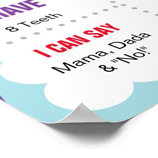 マイファーストフィエスタ誕生日ボーイ1歳マイルストーン ポスター (角)