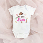 マイファーストロデオウエスタンカウボーイファーストファースト誕生日 ベビーボディスーツ