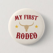 マイファーストロデオウエスタンカウボーイファーストファースト誕生日 缶バッジ (正面)