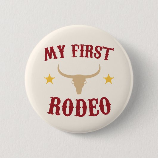 マイファーストロデオウエスタンカウボーイファーストファースト誕生日 缶バッジ (正面)
