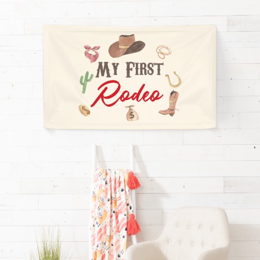 マイファーストロデオカウボーイファーストファースト誕生日 横断幕 (インサイチュ)