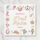 マイファーストロデオディスコ女性のカーボーイ1st誕生日パーティー フェイバータグ (正面)