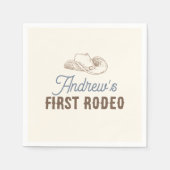 マイファーストロデオパーソナライズされた誕生日 スタンダードカクテルナプキン (正面)