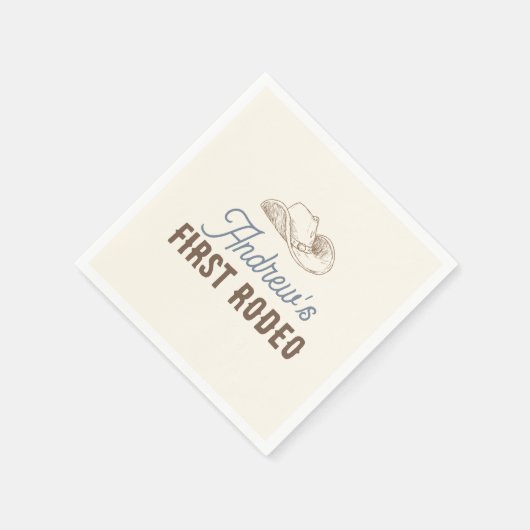 マイファーストロデオパーソナライズされた誕生日 スタンダードカクテルナプキン (角)