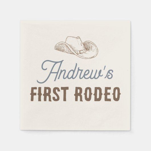 マイファーストロデオパーソナライズされた誕生日 スタンダードカクテルナプキン (正面)