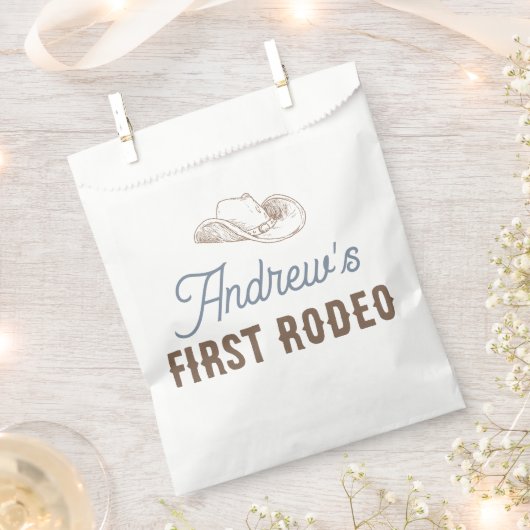 マイファーストロデオパーソナライズされた誕生日 フェイバーバッグ (クリップ留めされた状態)