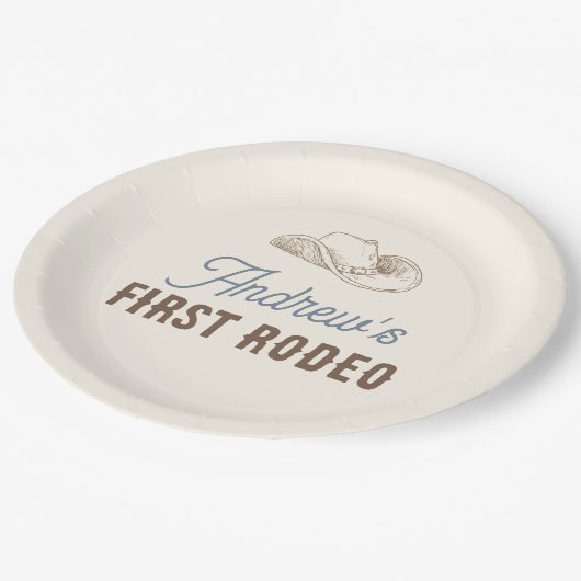 マイファーストロデオパーソナライズされた誕生日 ペーパープレート (アングル)