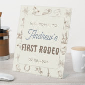 マイファーストロデオパーソナライズされた誕生日 台座サイン (インサイチュ)