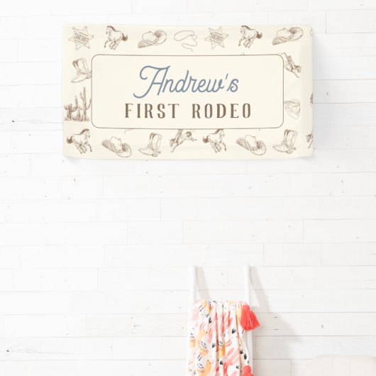 マイファーストロデオパーソナライズされた誕生日 横断幕 (インサイチュ)