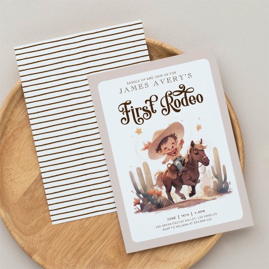マイファーストロデオワイルドウエストカウボーイ誕生日 招待状