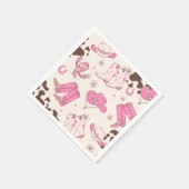 マイファーストロデオ女性のカーボーイピンク誕生日パーティー スタンダードカクテルナプキン (角)