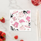 マイファーストロデオ女性のカーボーイピンク誕生日パーティー スタンダードカクテルナプキン (インサイチュ)