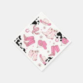 マイファーストロデオ女性のカーボーイピンク誕生日パーティー スタンダードカクテルナプキン (角)