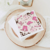 マイファーストロデオ女性のカーボーイピンク誕生日パーティー スタンダードカクテルナプキン