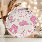 マイファーストロデオ女性のカーボーイピンク誕生日パーティー ペーパープレート