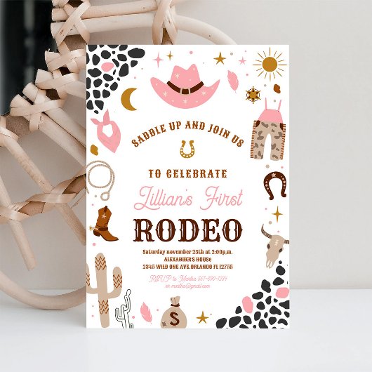 マイファーストロデオ女性のカーボーイ南西誕生日 招待状