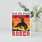 マイファーストロードカウボーイ女性のカーボーイホースサンセット ポストカード (スタンド正面)