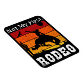 マイファーストロードカウボーイ女性のカーボーイホースサンセット マグネット (右側)